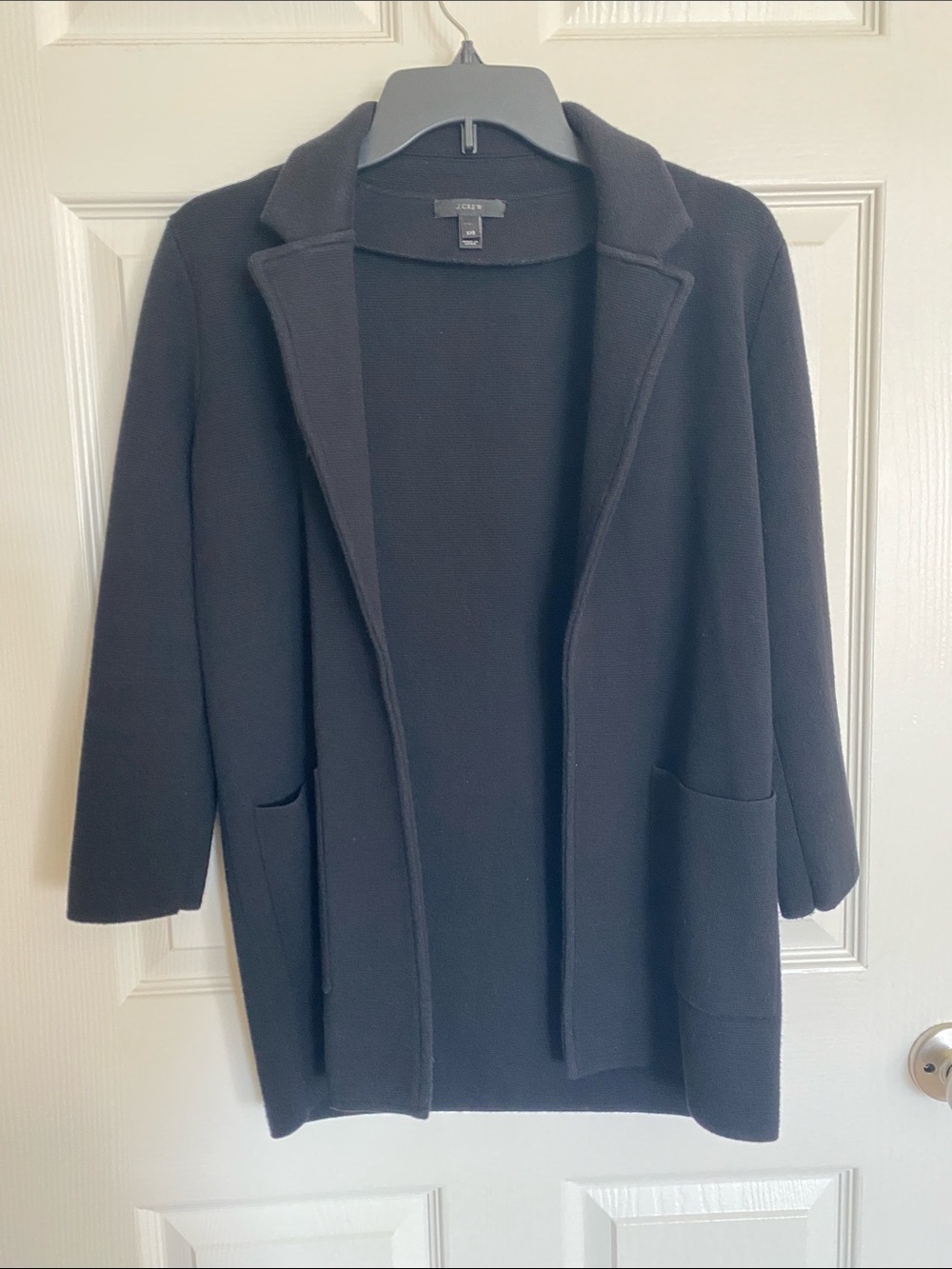 J. Crew Black Open-Front Knit Cardigan
